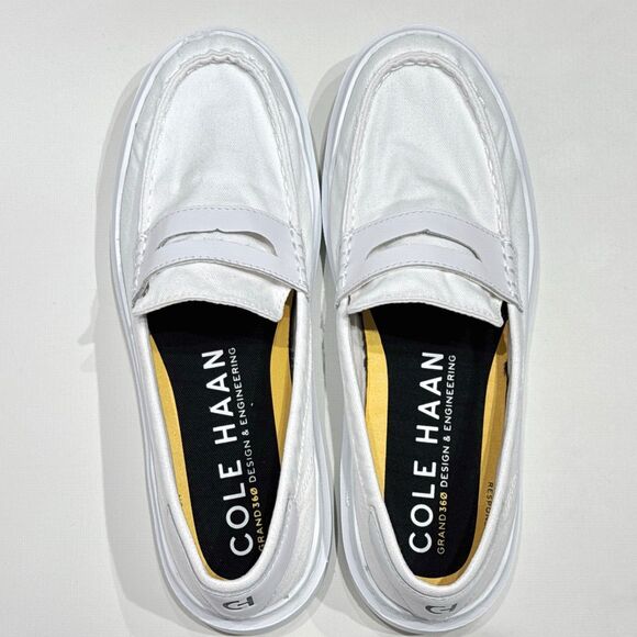 Cole Haan GrandPro Rally Women's White Canvas Penny Loafers Comfort Size 8.5B - Picture 6 of 16